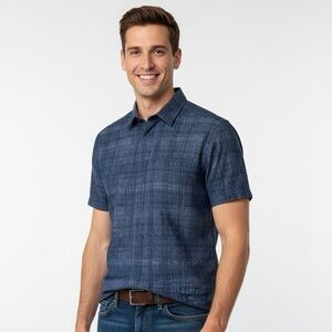 Calvin Klein 100% Cotton Blue Casual Buttondown Shirt Small